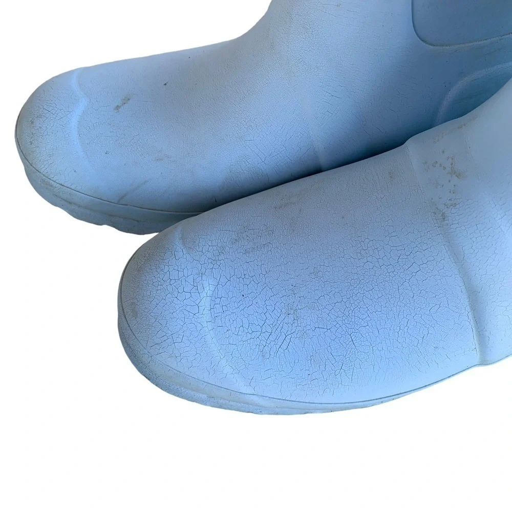 Hunter Original Short Gloss Rain Boots Baby Blue Women’s Size 6 Snow Shoes